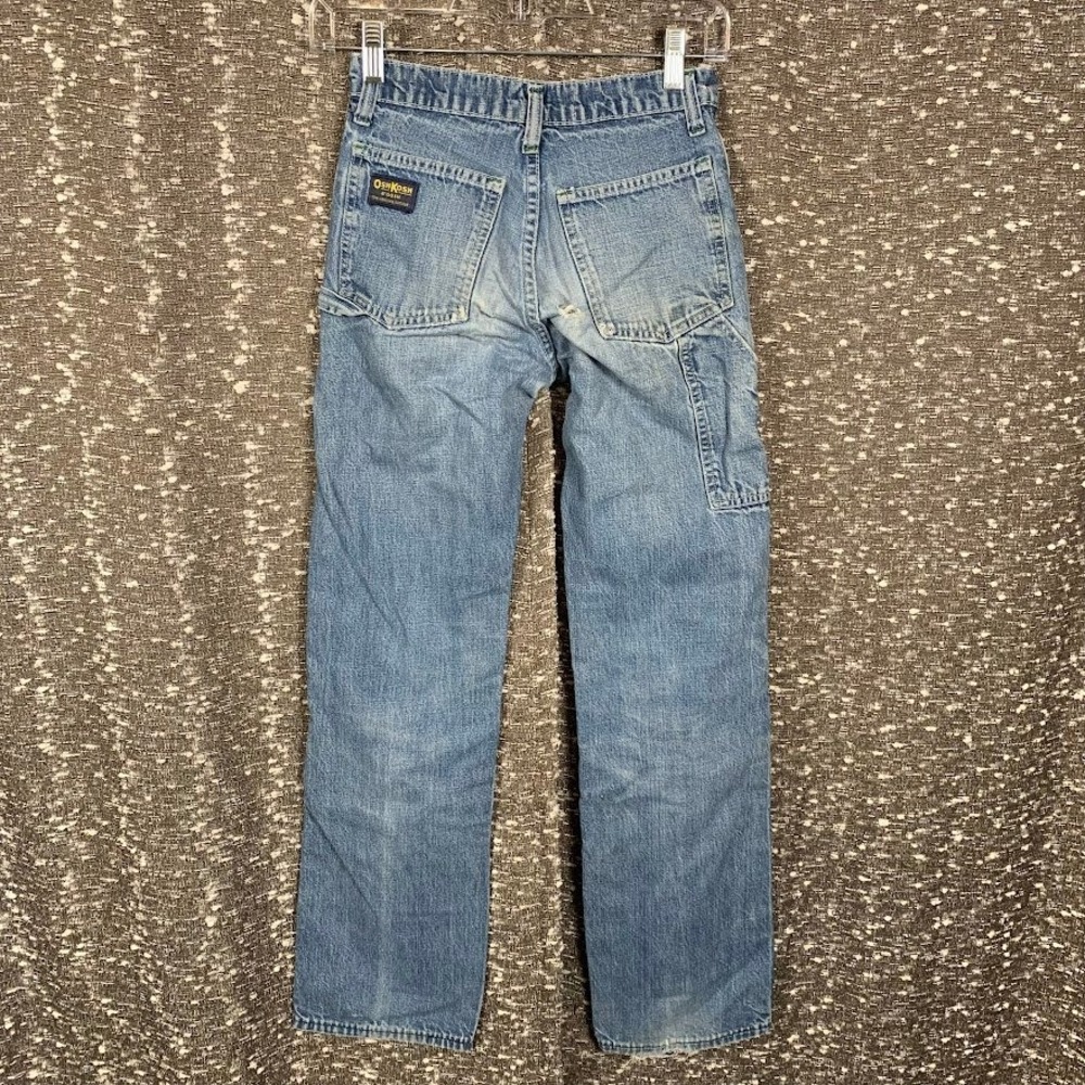 Vintage OshKosh B'gosh Blue Denim Carpenter Jeans Straight Leg Distressed